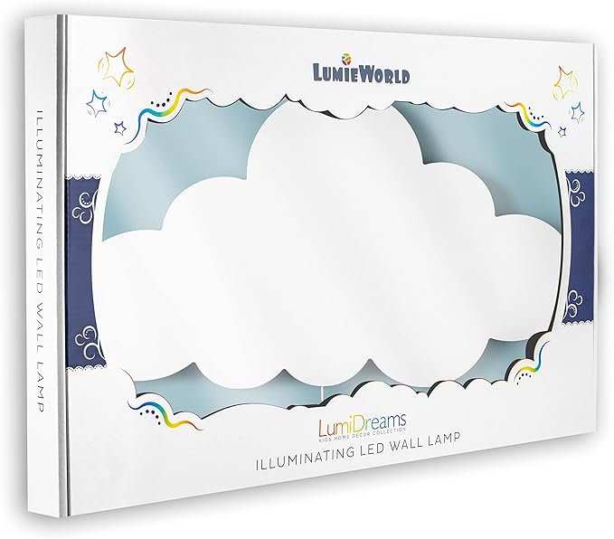 Lumipets Cloud Nursery Decor, Cloud Night Light, Kids Wall Light, Battery Operated LED Lights for Bedroom, Lightweight Nursery Lighting, Light for Babies, Toddlers, Kids - 17.7 x 11.2 x 1.5-in