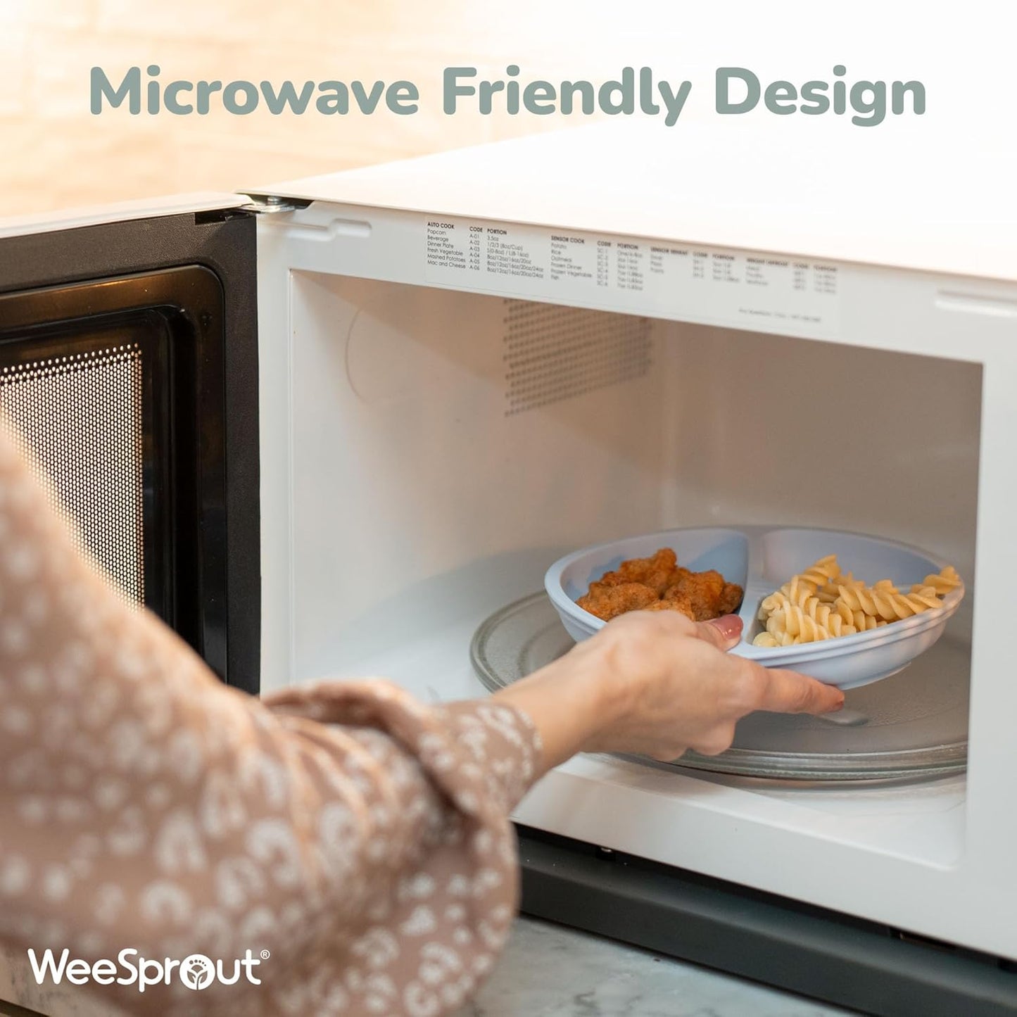 WeeSprout Silicone Divided Plates (With Lids), 100% Food Grade, Toddler & Kids Plates, Dishwasher & Microwave Safe