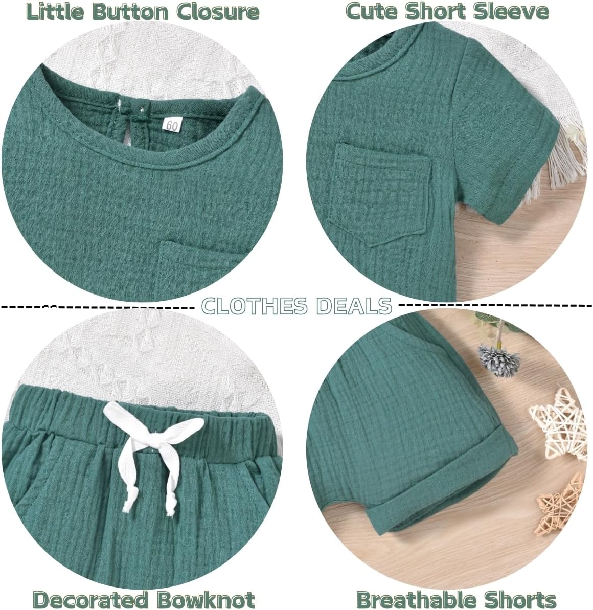 Gender Neutral Baby Linen Summer Outfit