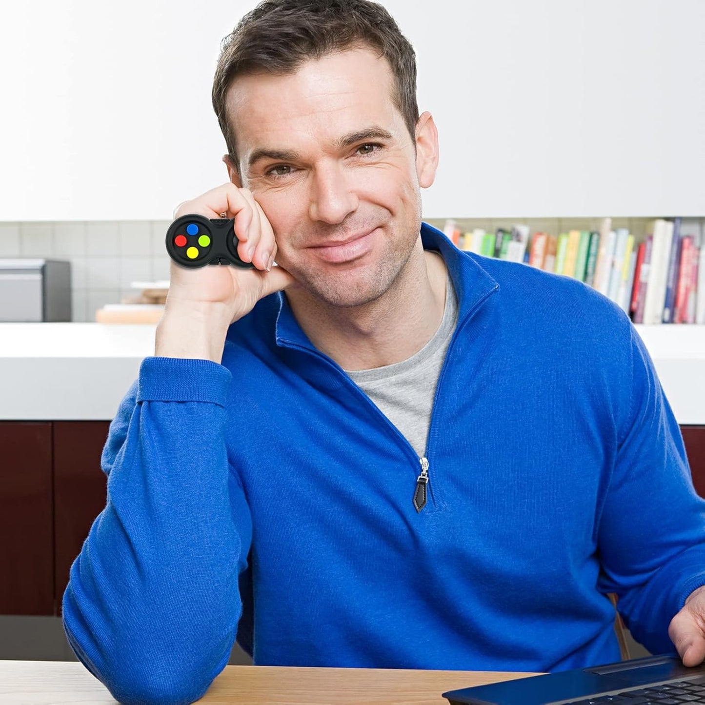 WTYCD Original Fidget Toy Game, Rubberized Classical Controller Fidget Concentration Toy with 8-Fidget Functions and Lanyard - Excellent for Relieving Stress and Anxiety