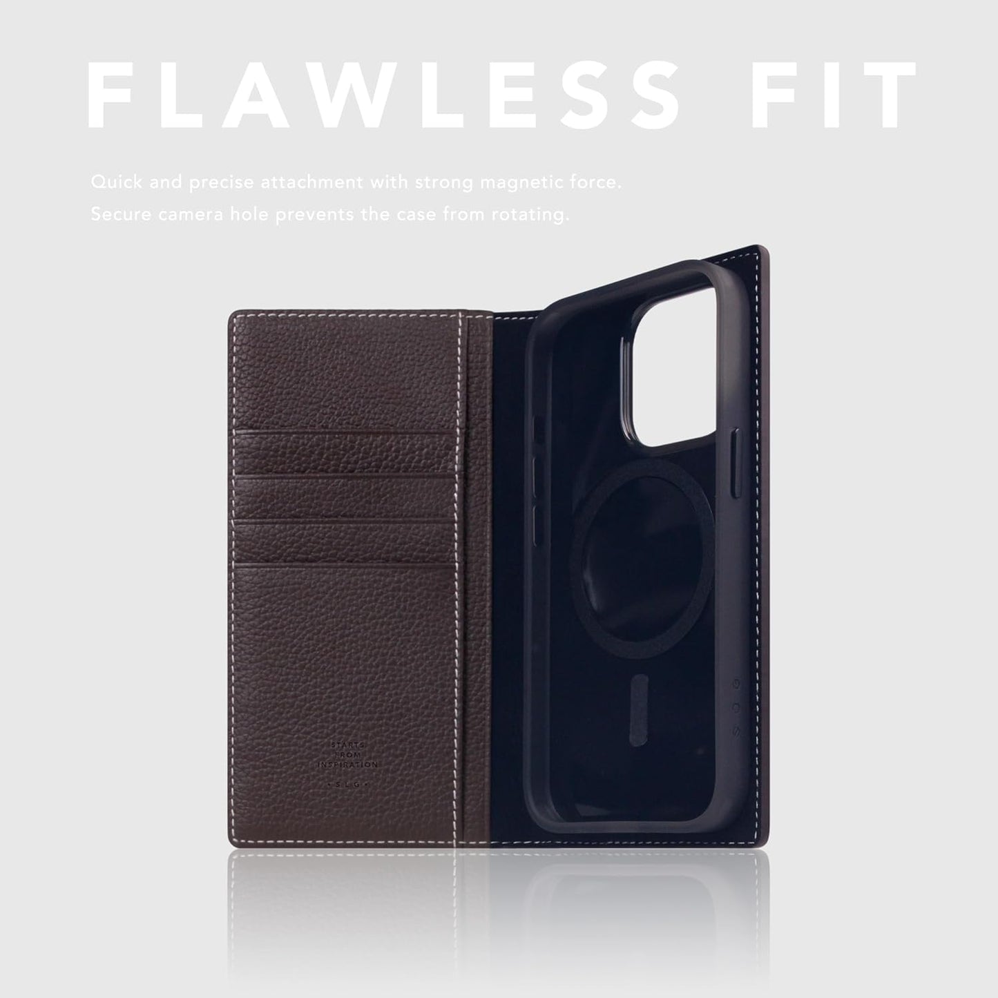 D8 Full Grain Leather Wallet Case for iPhone 15 Pro - [2-in-1] Handcrafted Detachable Diary Style with Magnetic MagSafe Back Cover, Gift Box Included (Brown Cream)