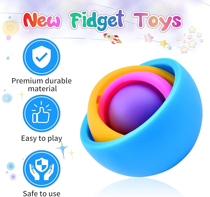 Fidget Toys Kids Pack, Fidget Spinner Set, Sensory Toys Boys Girls Teens, Eaeter Basket Stuffers Party Favors, ADHD Autism Stress Relief Finger Tools, Gift for Kids Adults Birthday