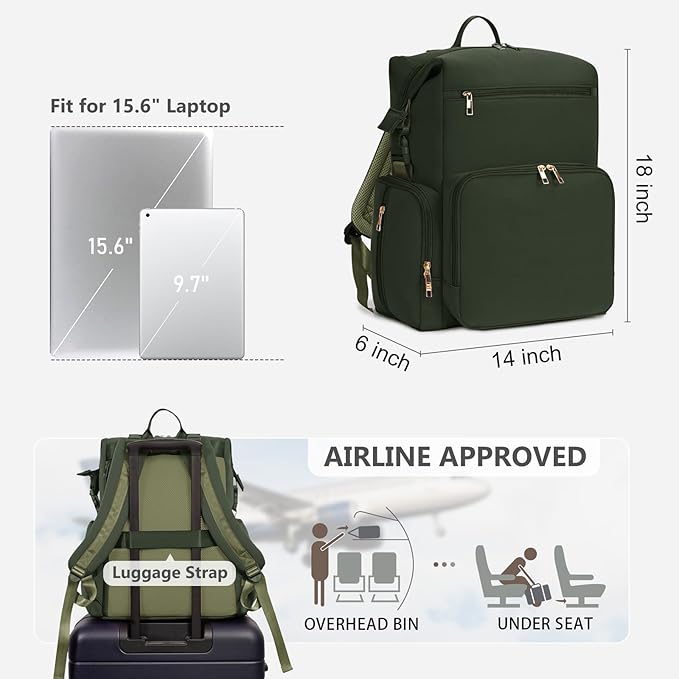 CEI-CEI Neoprene Diaper Bag Backpack with Insulated Pockets, Large Newborn Baby Maternity Bags Travel Tote with Changing Pad (Army Green)