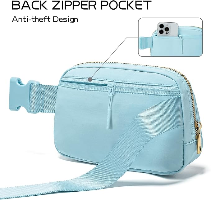 Gitus Gifts for 8 9 10 11 12 Year Old Girls Belt Bag Fanny Pack Crossbody Bags with Initial Letter Patch Cute Stuff Birthday Gifts for Teen Girls Women Personalized Trend Stuff (Icing Blue-P)