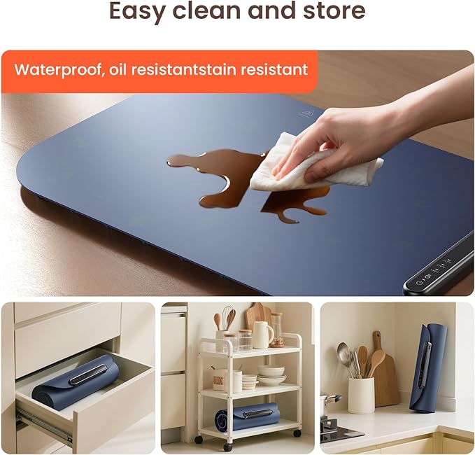 Food Warming Mat, Food Warmer Chafing Dishes, Roll Up SiliconeFood Warmers,3 Heat Settings,Easy Clean&Storage,Large Warming Tray, Portable Food Warm pad For Home Buffets Party Thanksgiving