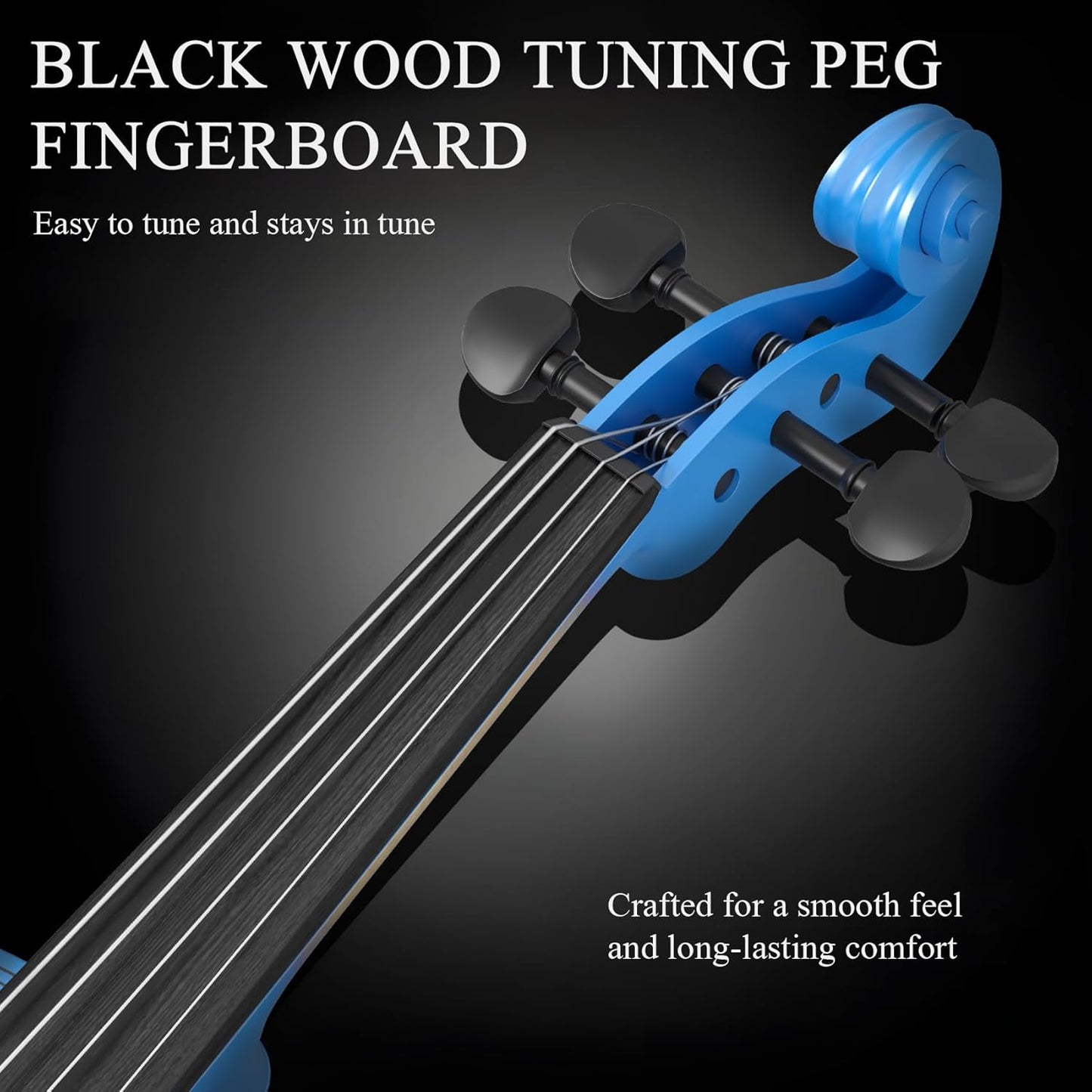 Beginner Violin 4/4, Full Size Violin for Adults, Teens, Student, Acoustic Fiddle Kit with Hard Case, Bow, Rosin, Bridge, Learners Age 12+ (Dark Blue)