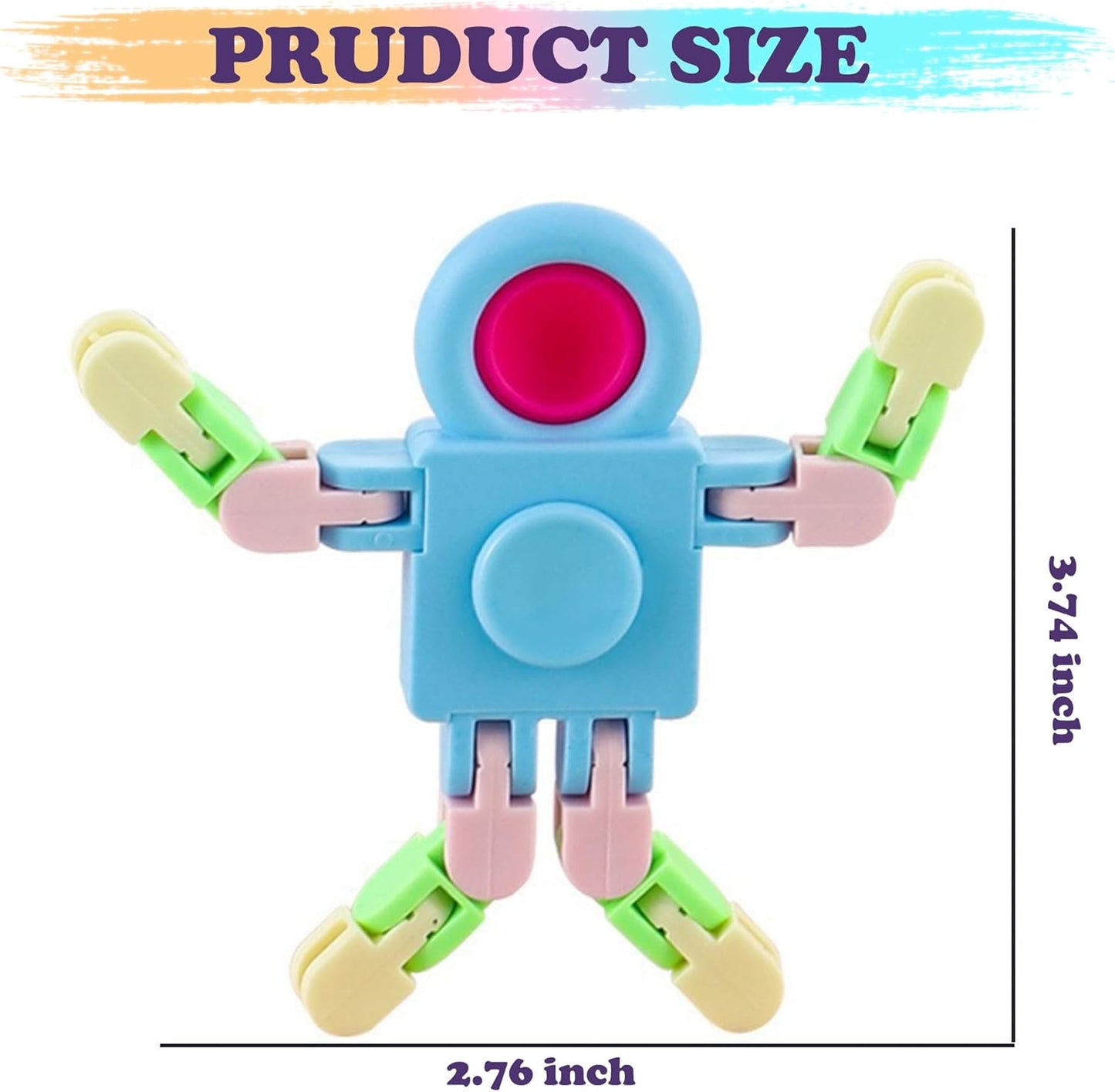 Fidget Spinners, Transformable Chain Robot Fingertip Toy, Gyro Fidget Sensory Toys, Stress Relief Fidget Toy for Kids Adult, Pinata Goodie Bag Stuffers Birthday School Gift (8 Pack)