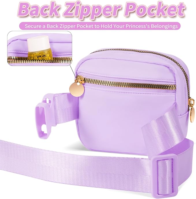 Mini Belt Bag Fanny Pack with Initials Letter Patch Small Crossbody Bags Cute Stuff Birthday Gifts for Teenager Girls Trendy Stuff for Teens - G,Lavender