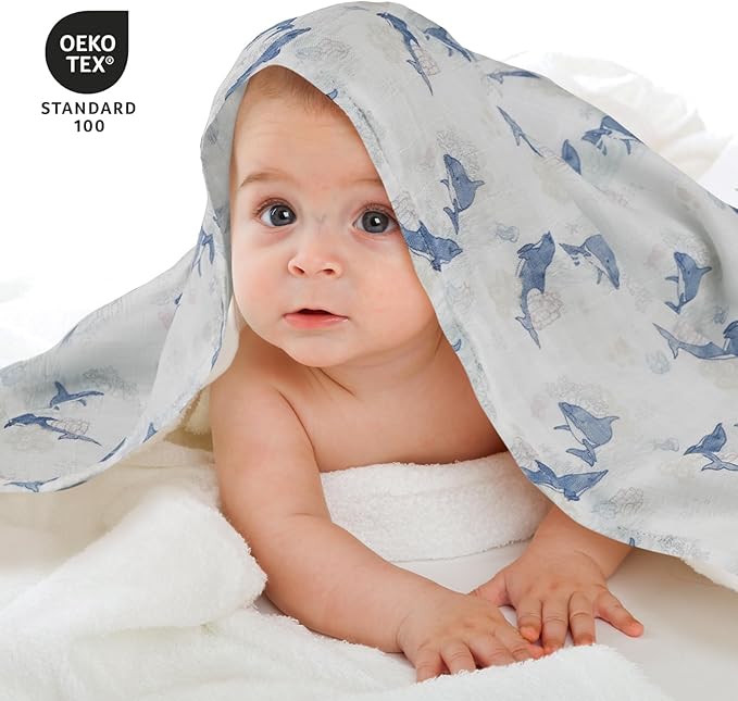 Muslin Baby Burp Cloths, Large 27 x 27 Inches Burping Cloths for Newborn Girls Boys, 6 Pack Baby Burp Rags Towel and Washcloths for Infant (Elegant Colors)