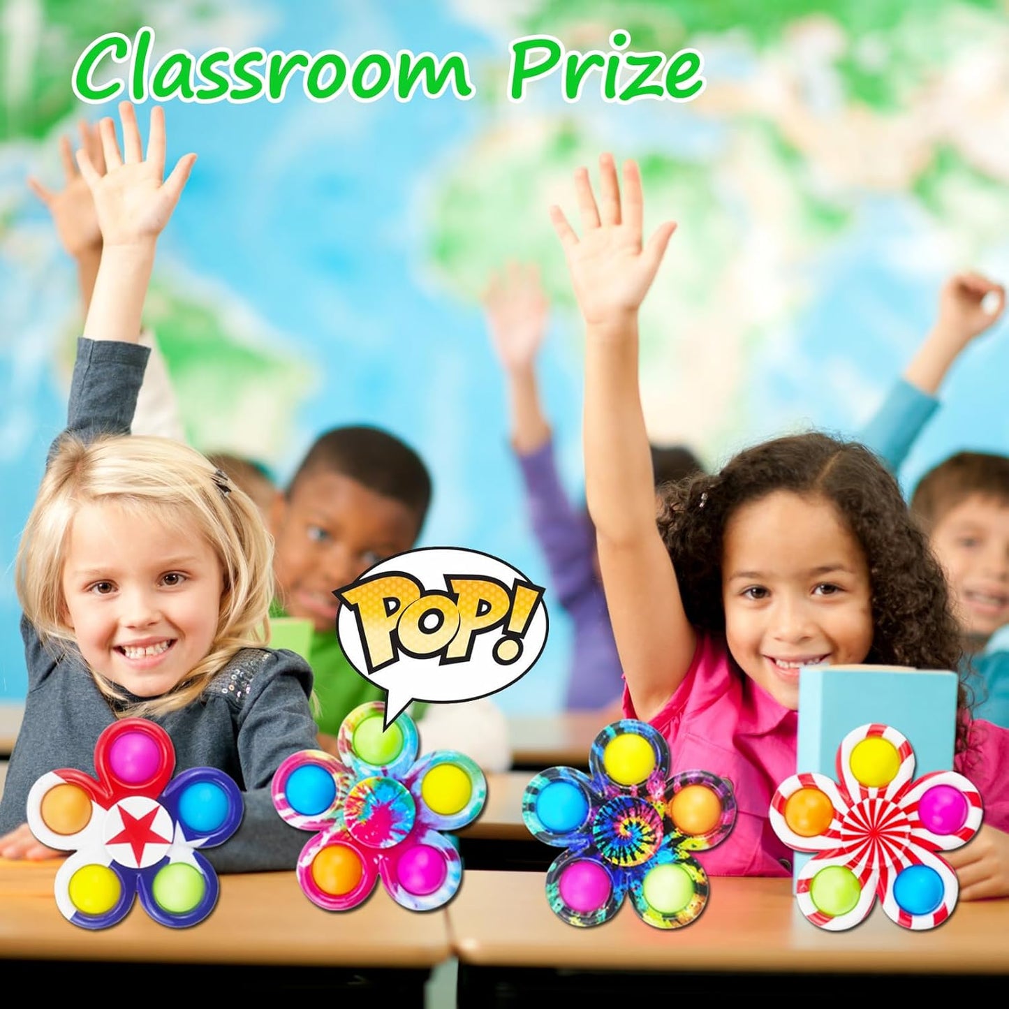 50Pcs Fidget Spinner Pop Fidget Toys Bulk for Adults, Fidget Toys for Kids 8-12 3-5, ADHD Autism Fidgets for Teens Toddler, Sensory Fidget Toys Pack for Party Favors Goodie Bag Stuffers