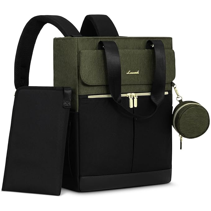 LOVEVOOK Diaper Bag Backpack with Insulated Pockets, Changing Pad, Pacifier Case, Anti-Theft Travel Backpack for Women