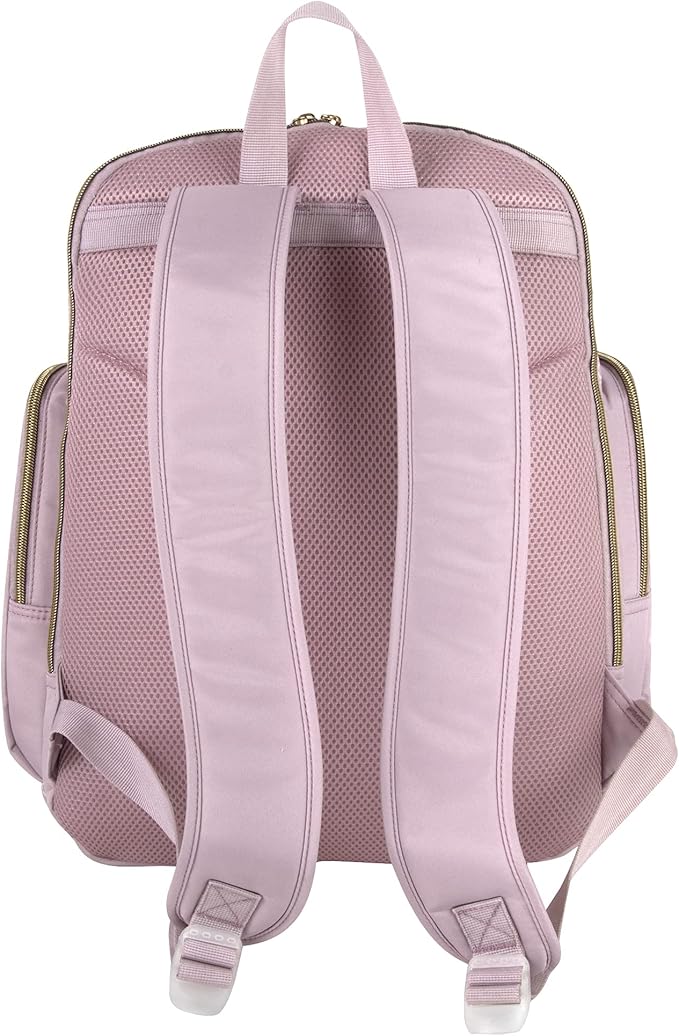 Fisher-Price Fastfinder Gemma Diaper Bag Backpack with Portable Changing Pad, Wipes Dispenser (Pink)