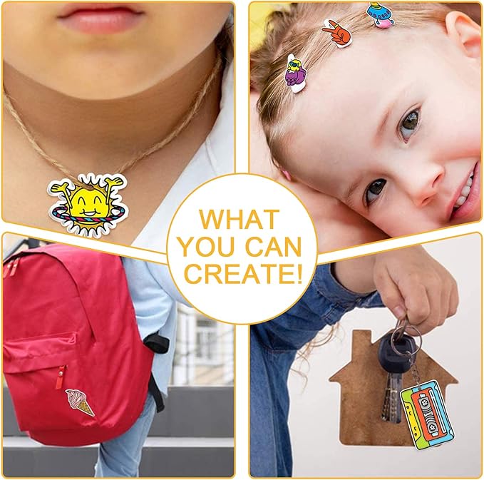 24 PCS Shrink Plastic Sheets, Shrinky Art Paper Shrink Film Sheets for Kids Creative Craft, Create Your Own Earrings, Necklace, Keychains(A5 Size)