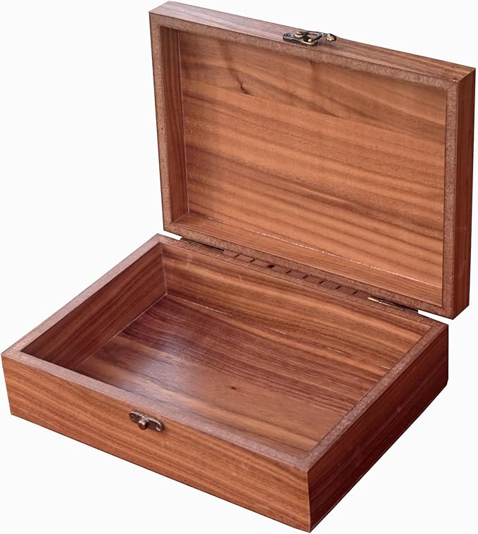 Handmade Walnut-Colored Keepsake Storage Box with Lid - Ideal Gift for Weddings, Anniversaries, Birthdays, or Travel Letters. Perfect for Home Decoration (Storage Box-25 * 18cm)