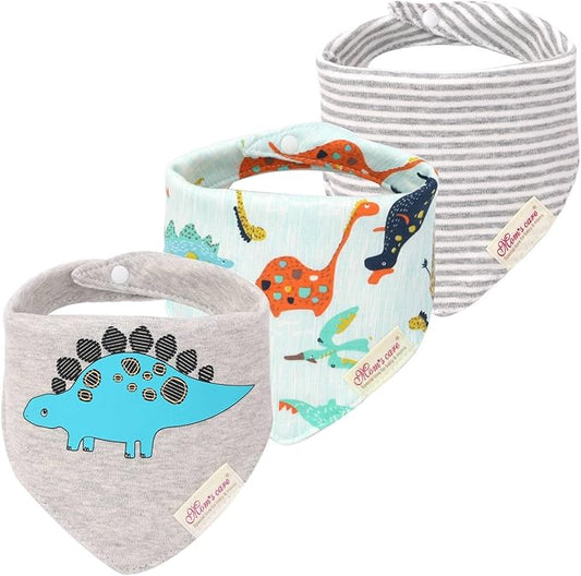 JN&LULU 3 Pack Newborn Baby Bibs Bandana Drool Bibs for Drooling Cotton Baby Gifts