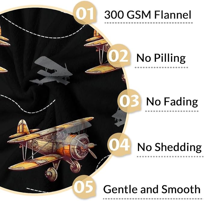 Blankets Kids Airplane Throw Blanket for Boys Son Birthday - 60x80 Inches Comfy Soft Throw for Sofa Couch Bed Office Decor Stuff