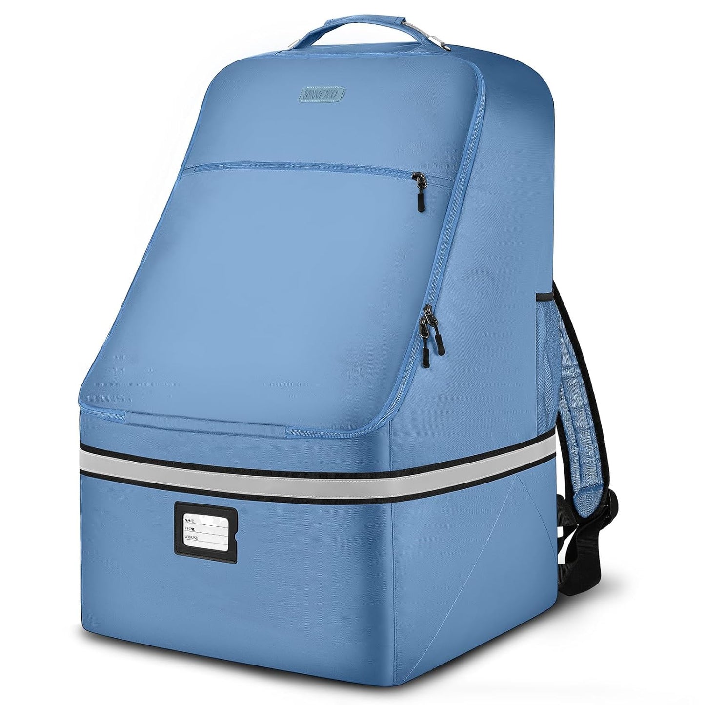 Car Seat Travel Bag - Padded Car Seat Carrier with Steel Cable Handle and Reflective Stripes, Large Durable Airport Gate Check Bag with Shoulder Strap