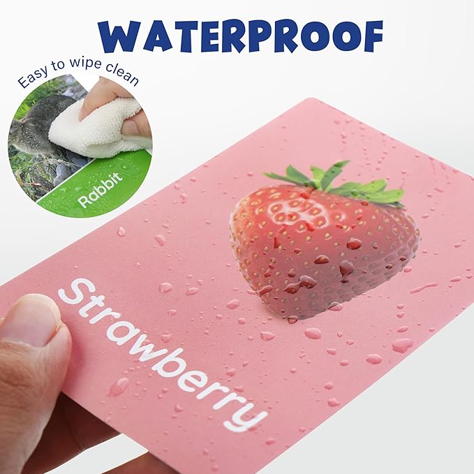 BenBen Flash Cards for Toddlers 1-3, Rip Proof & Waterproof, 84 Double-Sided Educational Flashcards, Alphabet, Number, Animal, Shape, Color, Objects Learning Cards for Kids Age 1 2 3 4