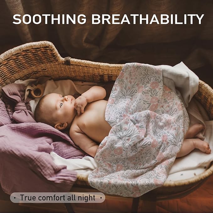 Muslin Baby Burp Cloths, Large 27 x 27 Inches Burping Cloths for Newborn Girls Boys, 6 Pack Baby Burp Rags Towel and Washcloths for Infant (Gentle Colors)