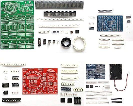 ISolderStore Soldering Practice Kit 4 Kits SMD SMT Kit DIY Electronic DIY Kits Soldering Project Soldering Training Board All in One