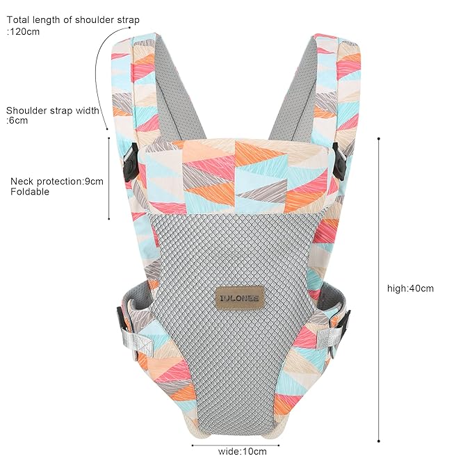 IULONEE Baby Carrier, Embrace Cozy 4-in-1 Infant Carrier Ergonomic Adjustable Holder Portable Convertible Front and Back Backpack Carry for Infants Toddlers Babies Girl and Boy 7-45 Pounds (Colorful)