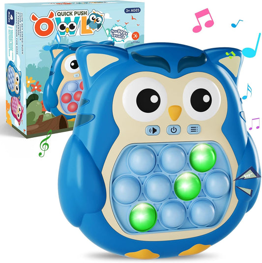 Pop It Game Light Up Fidget Toys , Handheld Games for Kids, Quick Push Bubbles Bot It Game Console, Autism Sensory Toys Birthday Gifts for Boys Kids Teens Adults(Blue)