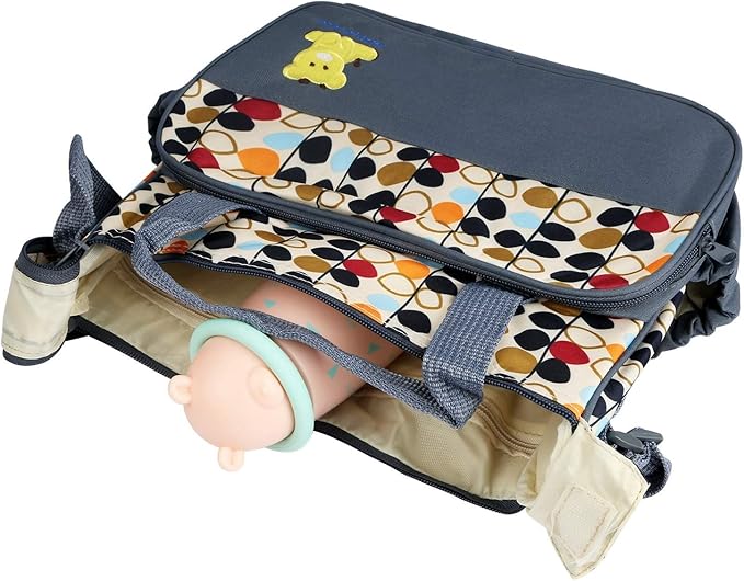 5Pcs Diaper Bag Tote Set,Large Mommy Bag with Portable Nappy Changing Pad,Pacifier Case,Travel Baby Bags for Mom