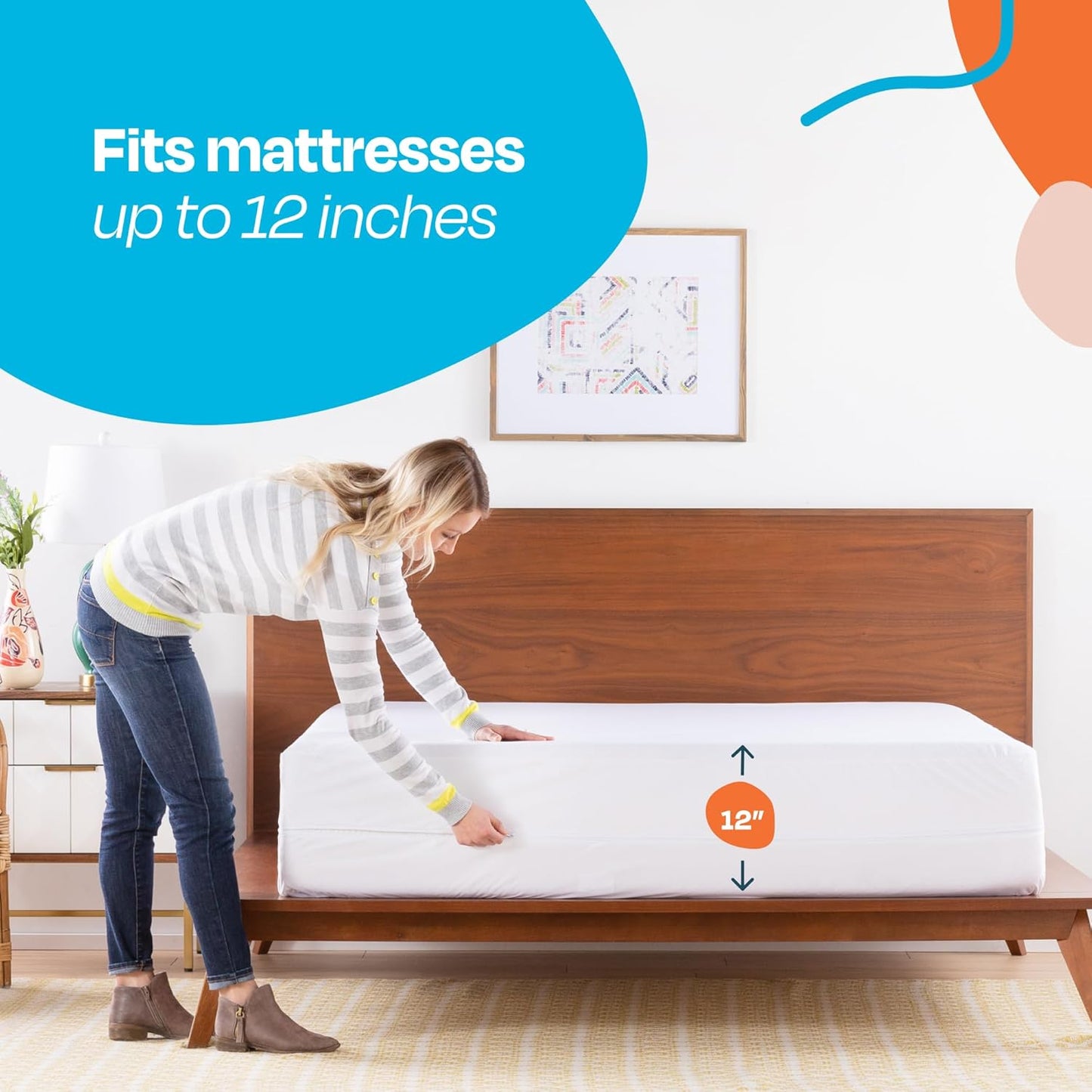 Linenspa Zippered Mattress Encasement – Twin Size Waterproof Mattress Protector – Quiet Cover & Complete protection – Dorm Room Essentials, White