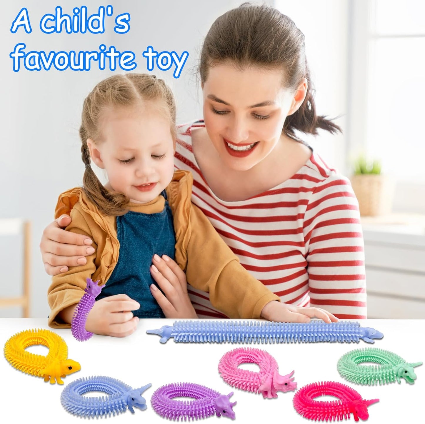 45PCS Stretchy Fidget Toy,Dinosaur Sensory Fidget Block Toys,Muticolor Stretchy Strings Toy for Stress Relief,Claming,Birthday Children's Day Gift,Kids or Adults, Party Favors Stocking Stuffers