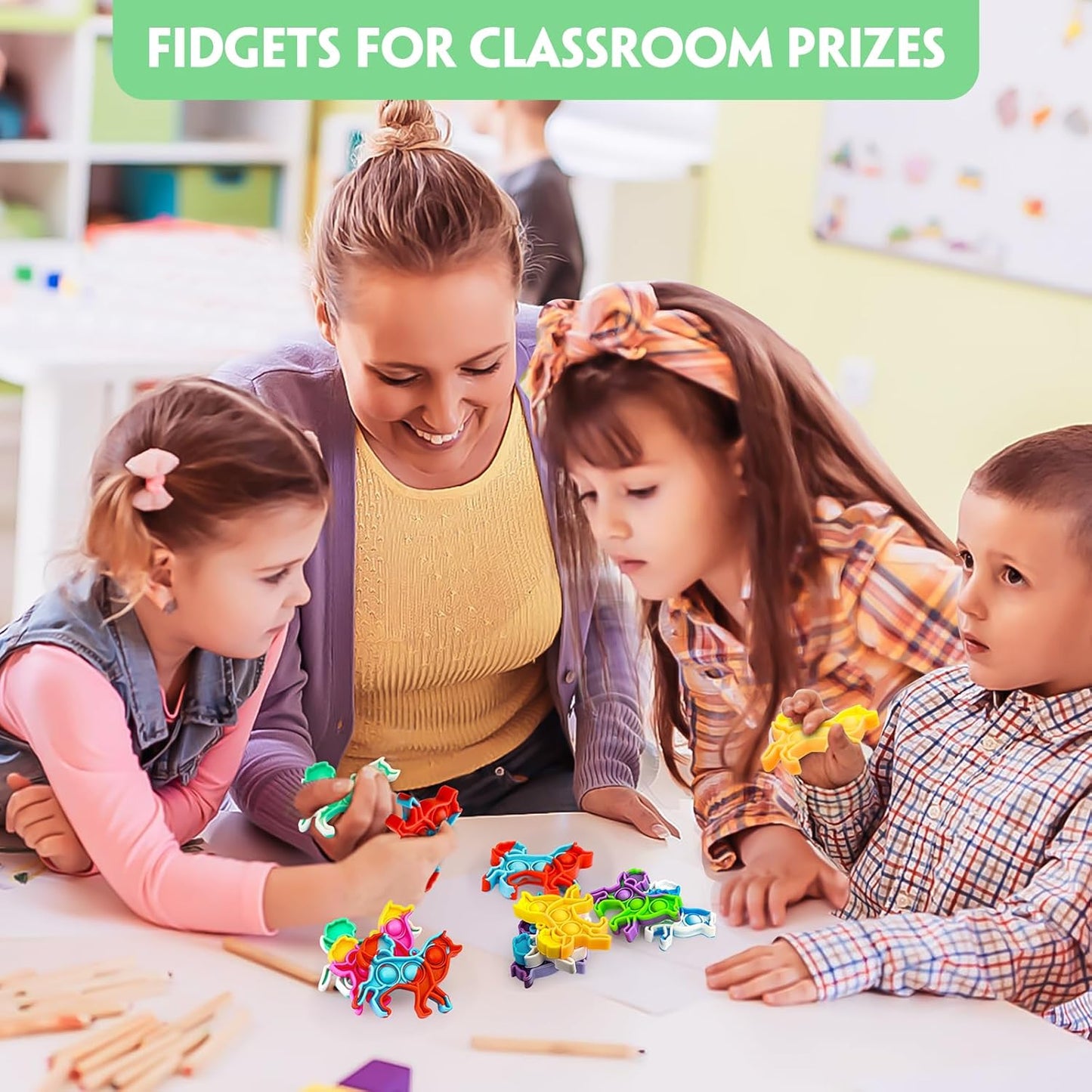 Pop Fidget Toys Bulk Its Birthday Party Favors for Kids 20 PCS Cute Dog Mini Pop Keychain It Sensory Fidget Toy Packs Fidgets for Classroom Prizes for Kids Birthday Goodie Bag Stuffers