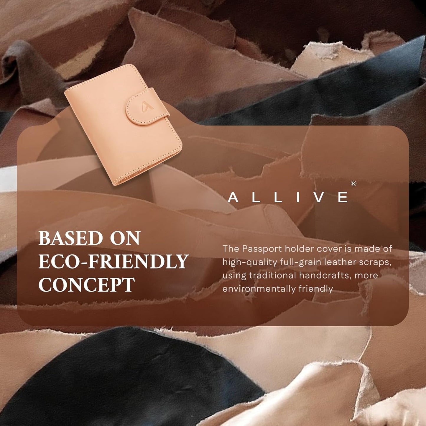 ALLIVE Genuine Leather Passport Holder, Rfid Passport Holder for Travel with AirTag Hidden, Passport Cover Wallet Travel Must Haves Airport Essentials, Passport Cover Travel Gifts (Beige)