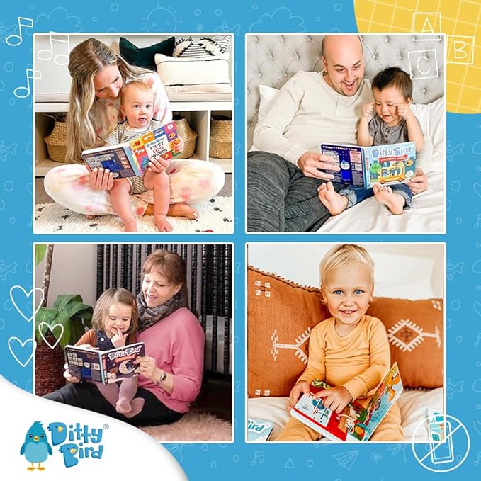 DITTY BIRD Board Books for Toddlers 1-3 | Potty Time Sound Book |Toilet Training Nursery Rhyme Toys | Interactive Toddler Books for 1 Year Old to 3 Year Olds | Baby Sound Books with 12 Sounds