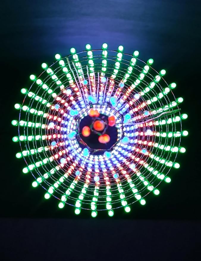 Led Canton Tower Model DIY Electronic Kit, LED Cube Model Handmade Soldering Project Kit, 64 LED Circles, Height 1 Meter. (GZT-64)