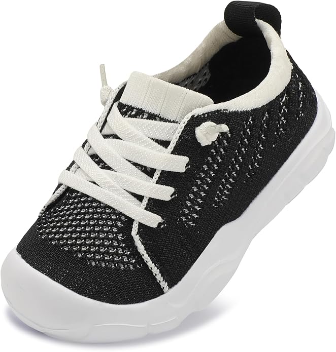 JIASUQI Toddler Shoes for Boys Girls Slip on Sneakers Wide Toe Walking Shoes Toddler Sock Shoes