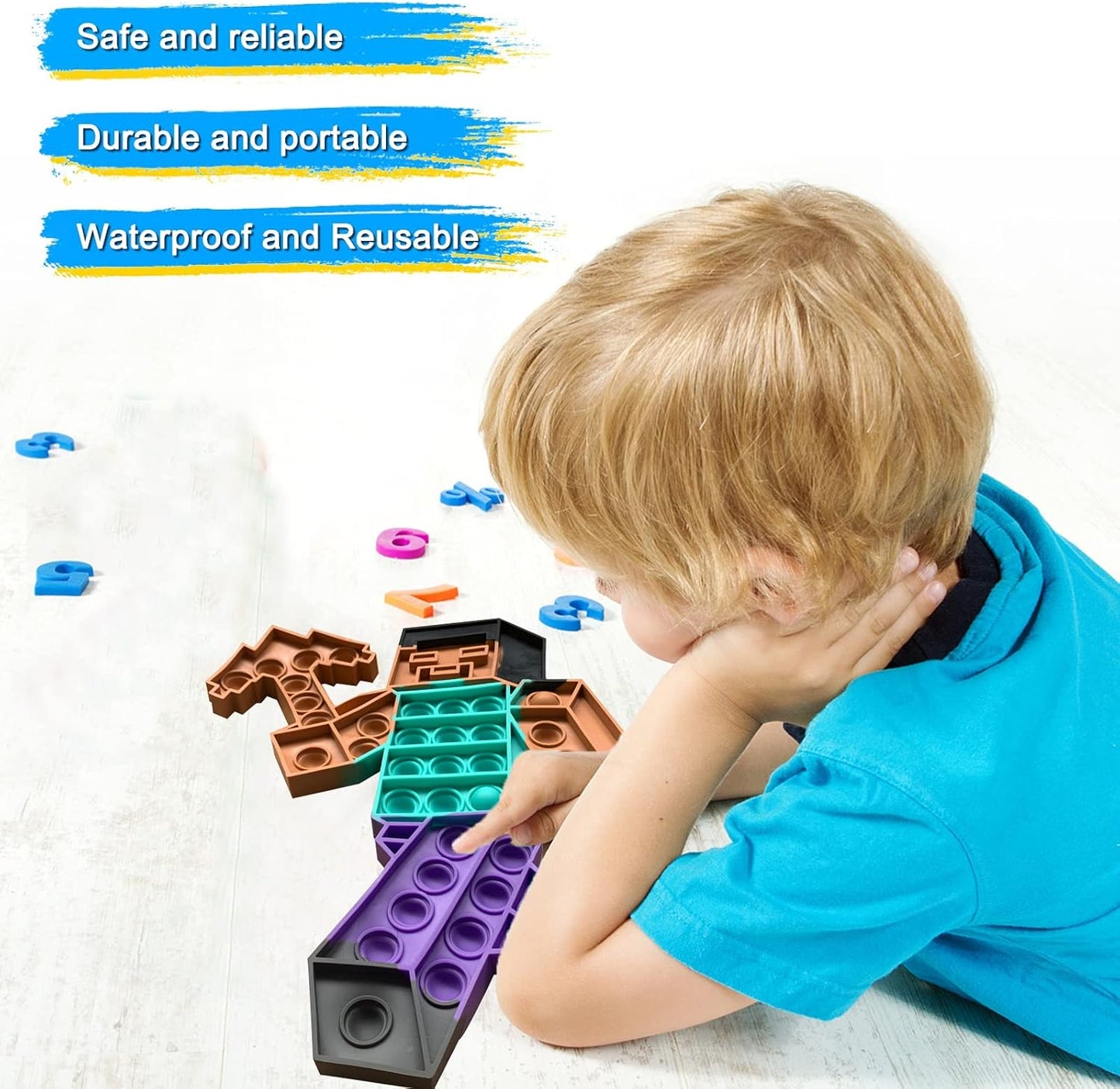 Push Minecraft Big Jumbo pop Bubble Fidget Toy, Giant Large Huge Square Stress Reliever Silicone Toy for Kids and Adults