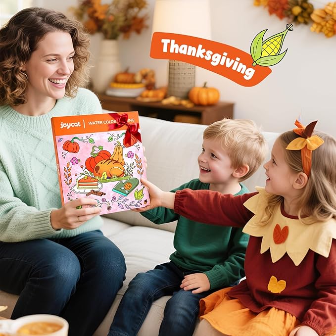 JoyCat Paint with Water Coloring Books for Toddlers, Watercolor Painting Sets for Kids Ages 3-5 4-8, Arts and Crafts Drawing Activities Toy Birthday Gift for Boys Girls (Thanksgiving)