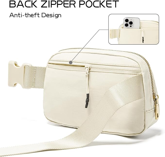 Gitus Gifts for 8 9 10 11 12 Year Old Girls Belt Bag Fanny Pack Crossbody Bags with Initial Letter Patch Cute Stuff Birthday Gifts for Teen Girls Women Personalized Trend Stuff (Ivory-L)