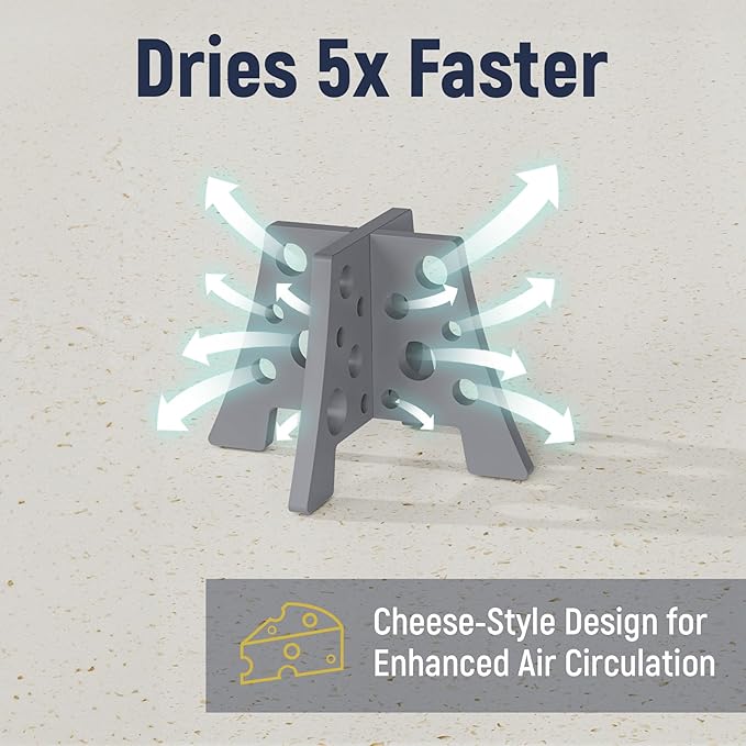 NiHome Silicone Water Bottle Drying Racks Set of 3 with Drip Tray,Cheese Style for Faster Drying,Bottle Dryer Racks Fit for Stanley YETI Cups Owala Sports Bottle Baby Bottle Thermoses Mugs