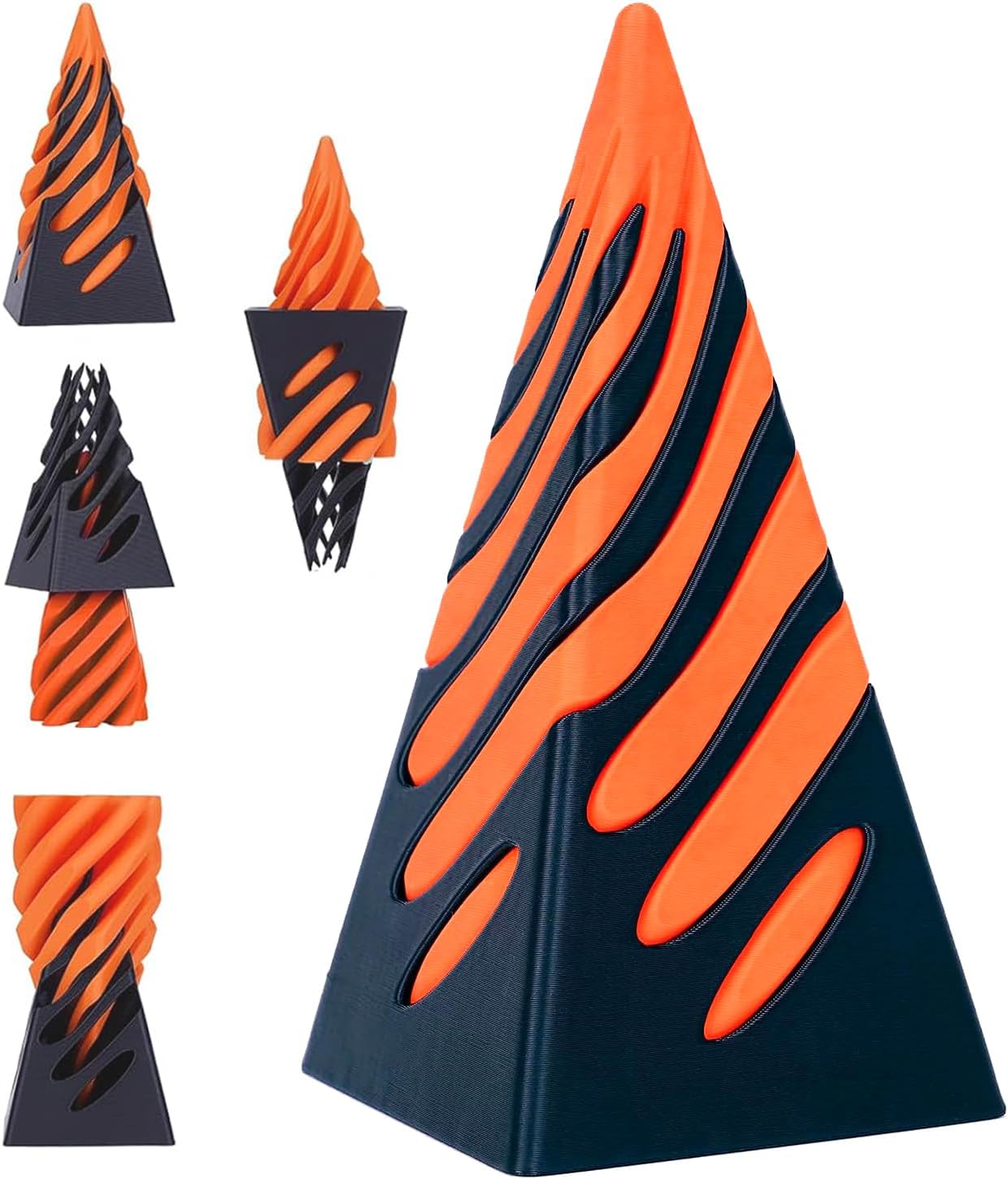 Impossible Pyramid Passthrough Sculpture, Spiral Cone Fidget Toy 3D Printed Toys, Adult Fidgets for Anxiety and Stress, Stress Relief Toys, Desk Toys Fidget Toys Adults Anxiety