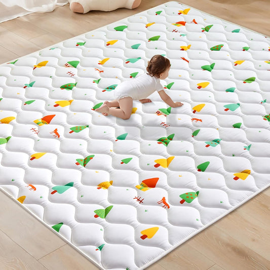 Odorless Premium Foam Baby Play Mat 71" x 59", Soft Microfiber Fabric Crawling Mat for Floor- Comfortable and Hypoallergenic, Non-Slip Cushioned Floor Playpen mat for Infants,Babies,Toddlers