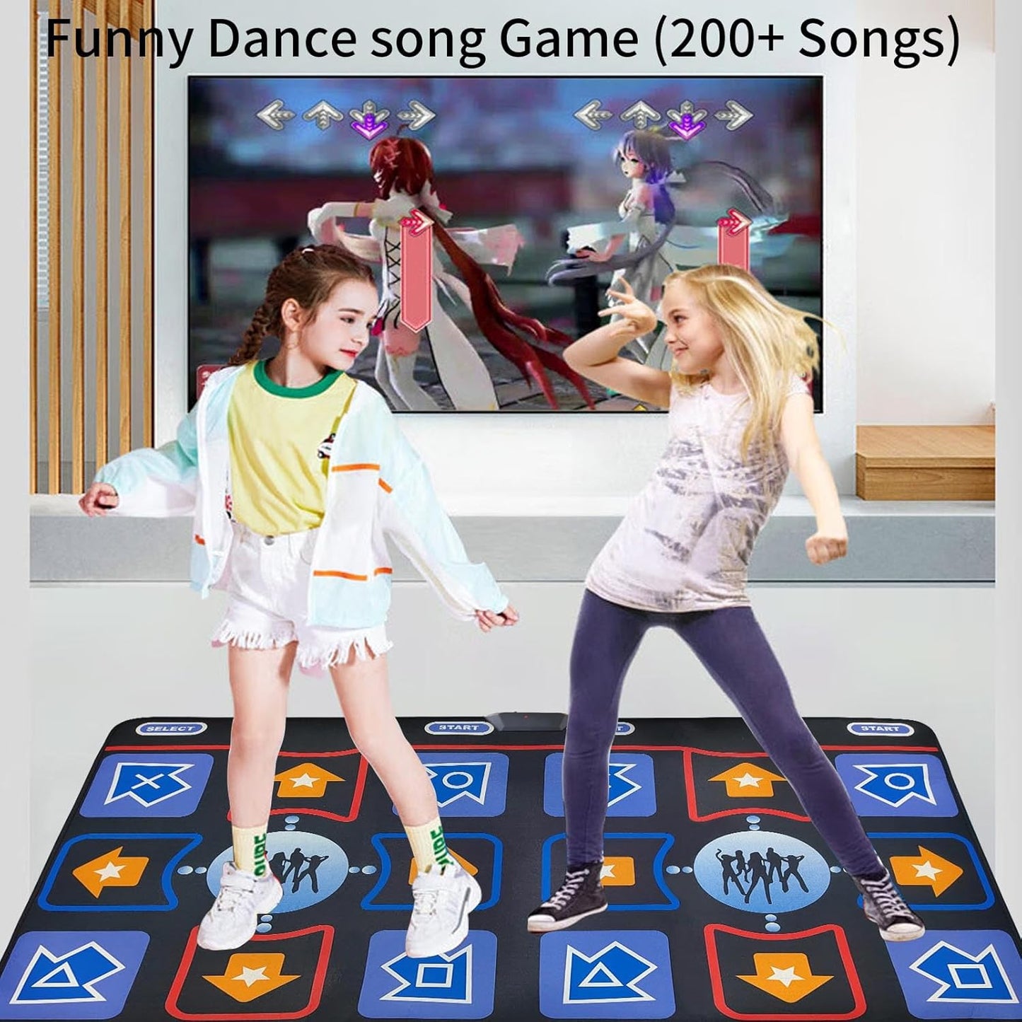Dance Mat for Kids and Adults, Flannel Dance Pad for Kids Toys, Soft TV Dancing mat,Plug & Play Family Game,Xmas Gifts Idea,Gifts for Girls & Boys Ages 3+,Double mat