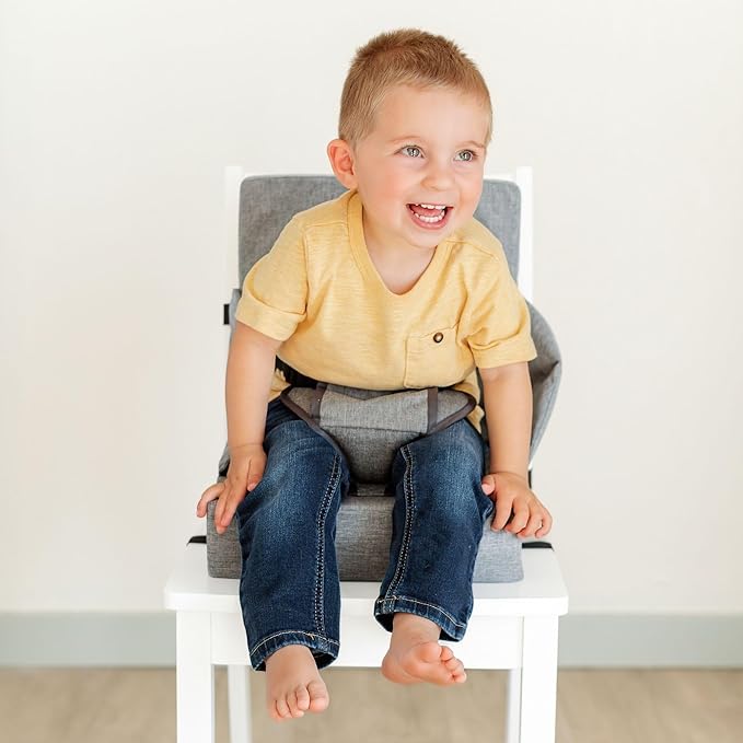Toddler Booster Seat for Dining Table Kitchen Chair - High Portable Cushion Child Kids Seats, Restaurant Eating Chair with Adjustable Straps & Non-Slip Base