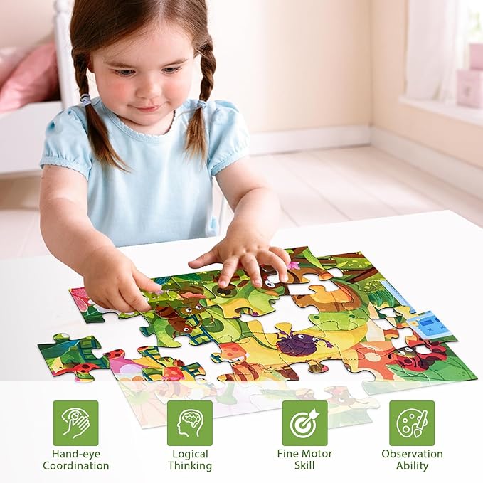 Jumbo Floor Puzzle for Kids,Large Jigsaw Puzzles 24 Piece for Kids Ages 3-5 (Busy Ants)