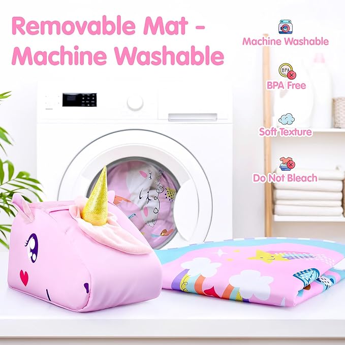 Baby Play Mat & Activity Mat - Baby Play Gym Tummy Time Mat with 6 Detachable Sensory Toys for Motor Skills Development, Newborn Baby Toys 0-6-12 Months Essentials Gift Playmats