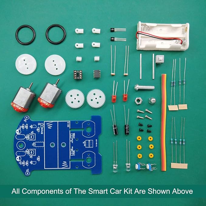 5 Pack D2-5 Smart Car Kit Soldering Project Line Following Robot for Fun Educational Electronic Learning Practicing with English Manual by VOGURTIME