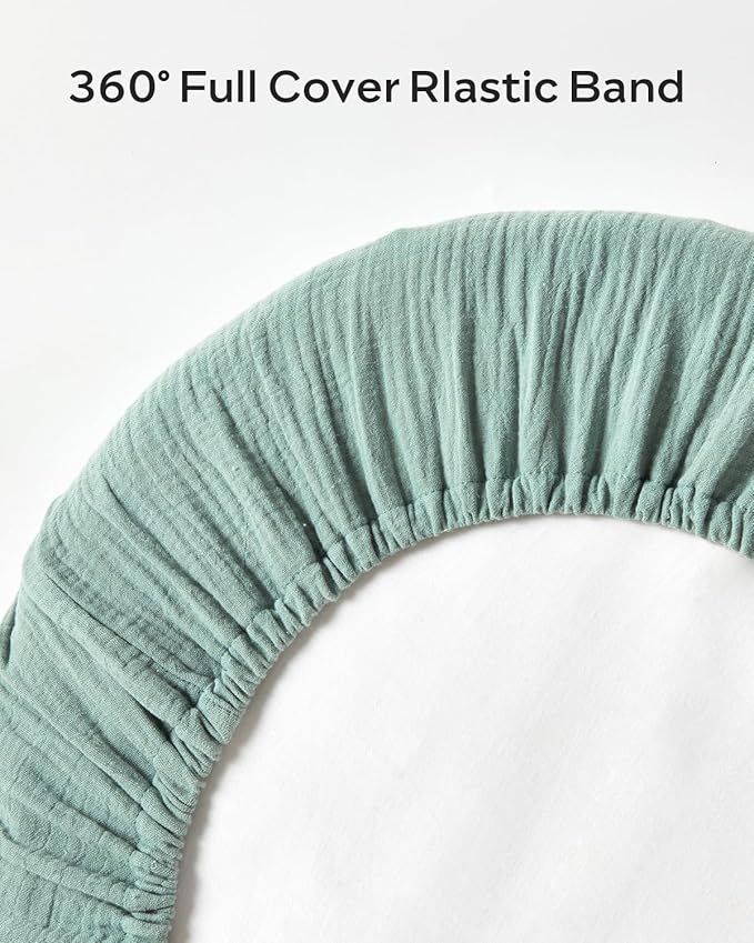 JELLYMONI 2-Pack Muslin Bassinet Sheets for Girls Boys, 100% Cotton Bassinet Mattress Sheets Soft Breathable Universal Fit for Baby Bassinets, Moses Basket, Hourglass Oval and Rectangle Mattress