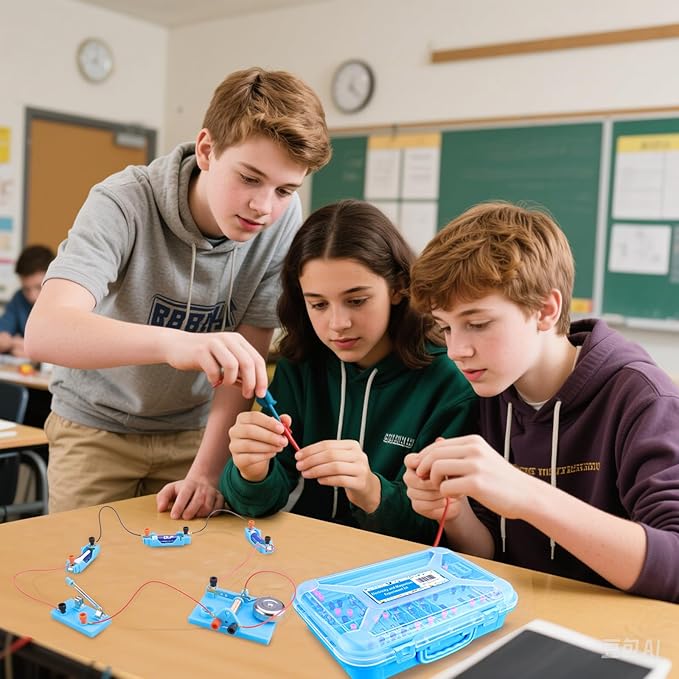 Physics Labs Basic Electricity Discovery Circuit and Magnetism Experiment kit for High School Students, STEM Kits for Learning Starter Electromagnetism Elementary Electronics