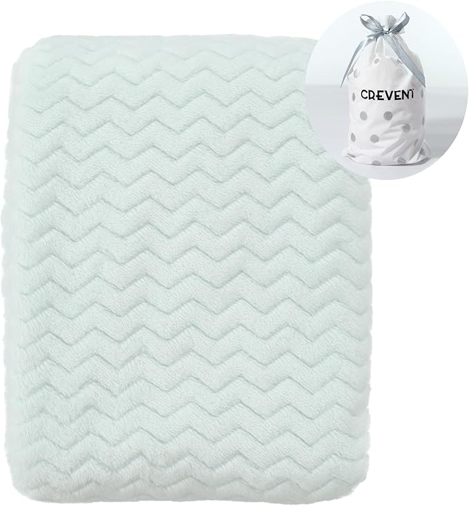 CREVENT 30''X40'' Soft Cozy Warm Baby Blankets for Boys Girls Solid Color - All Season Use - Newborn Essentials (Wave Avocado Green)
