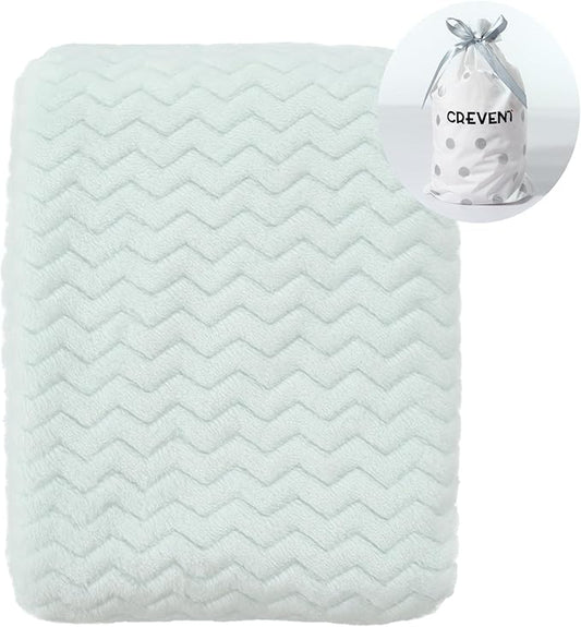CREVENT 30''X40'' Soft Cozy Warm Baby Blankets for Boys Girls Solid Color - All Season Use - Newborn Essentials (Wave Avocado Green)