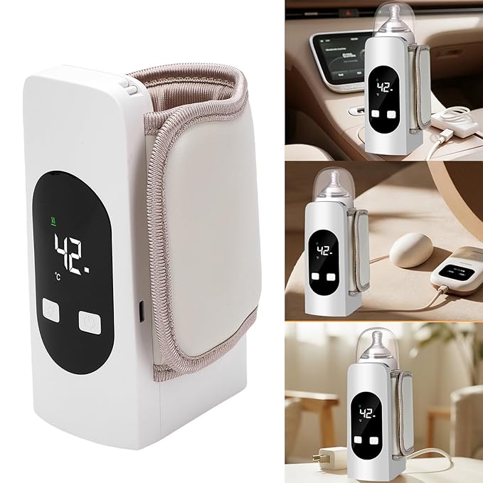 Hilitand Portable Bottle Warmer USB Rechargeable Baby Bottle Warmer 5200mAh Travel Bottle Warmer with Precise Temperature Control for Home Outdoor Travel